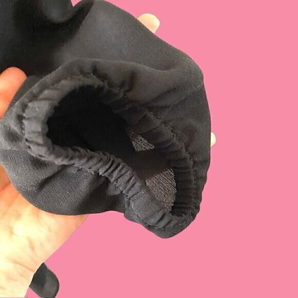 Allsaints Black Wrap Mia Sleeve Top Blouse XS Polyester - Picture 7 of 13